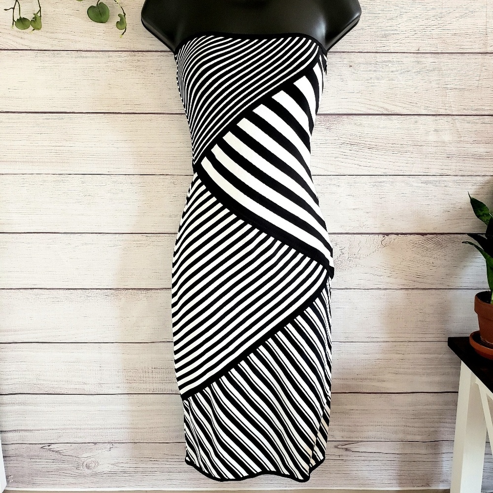 Herve Leger | Vintage 90's Bodycon Striped Dress